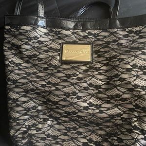Betsey Johnson Betseyville Lace Black & Gold Tote